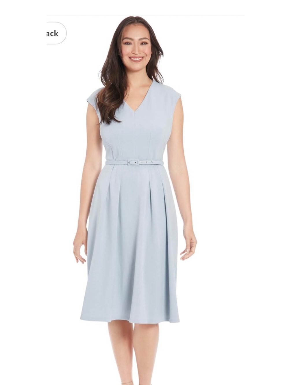 NWT London Times SIZE 22 W WOMEN Light Blue MIDI Dress With Belt
